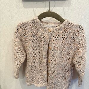 ZARA Cream Speckled Knit Baby Cardigan